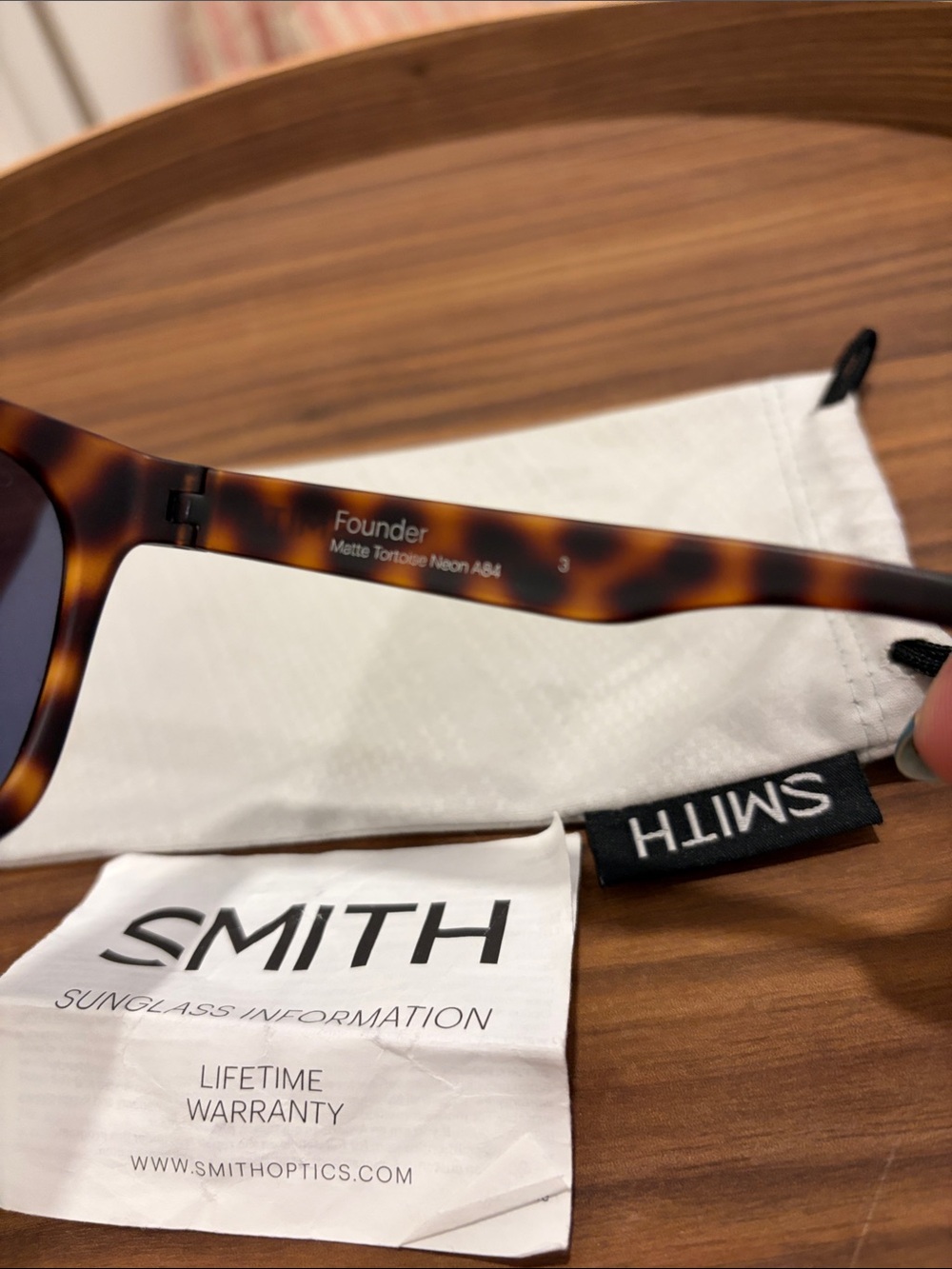 SMITH Founder Matte Tortoise Neon A84 Sunglasses. - Picture 4 of 5